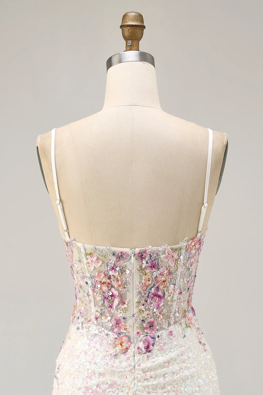 Black Floral Corset Tight Short Sparkly Sequins Homecoming Dress with Applique